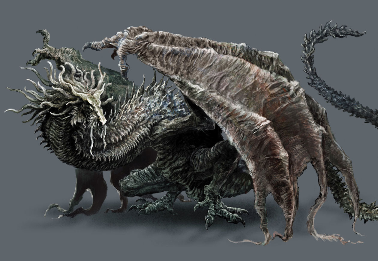 Ancient Wyvern Art from Dark Souls III