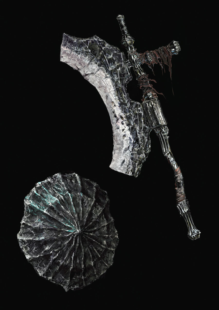 Dragonslayer Axe & Shield Art from Dark Souls III