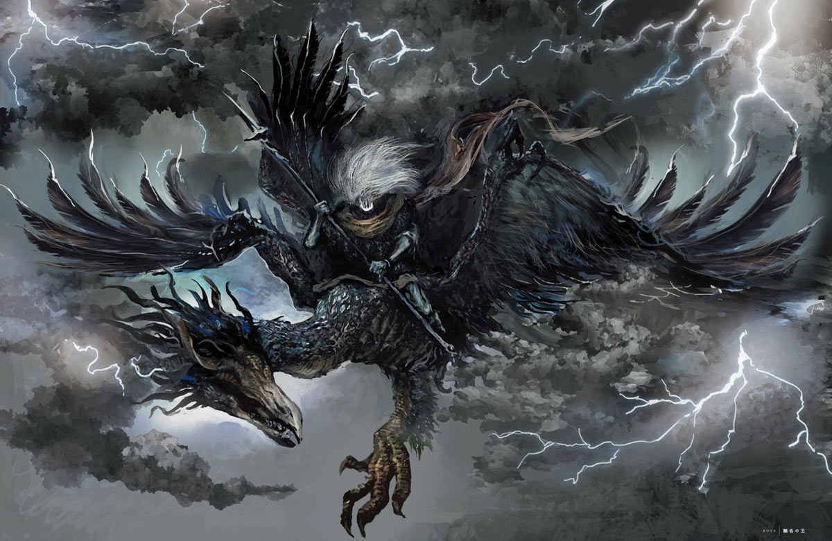 The Nameless King & Dragon Art from Dark Souls III