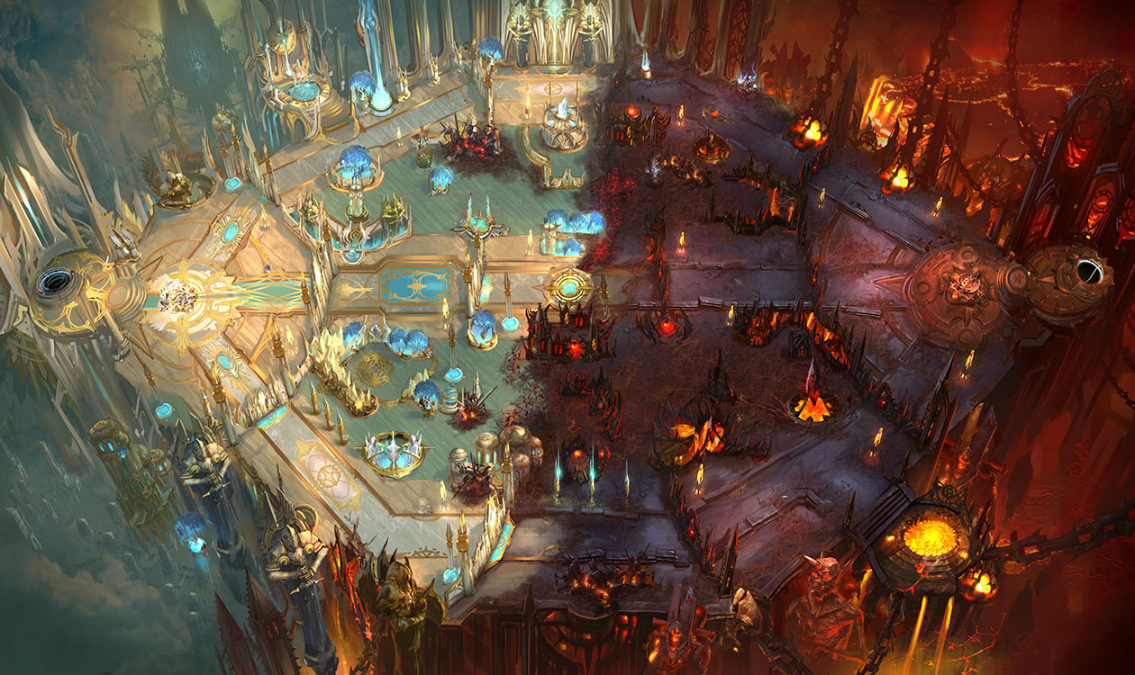 Heaven vs Hell Map Art from Heroes of the Storm
