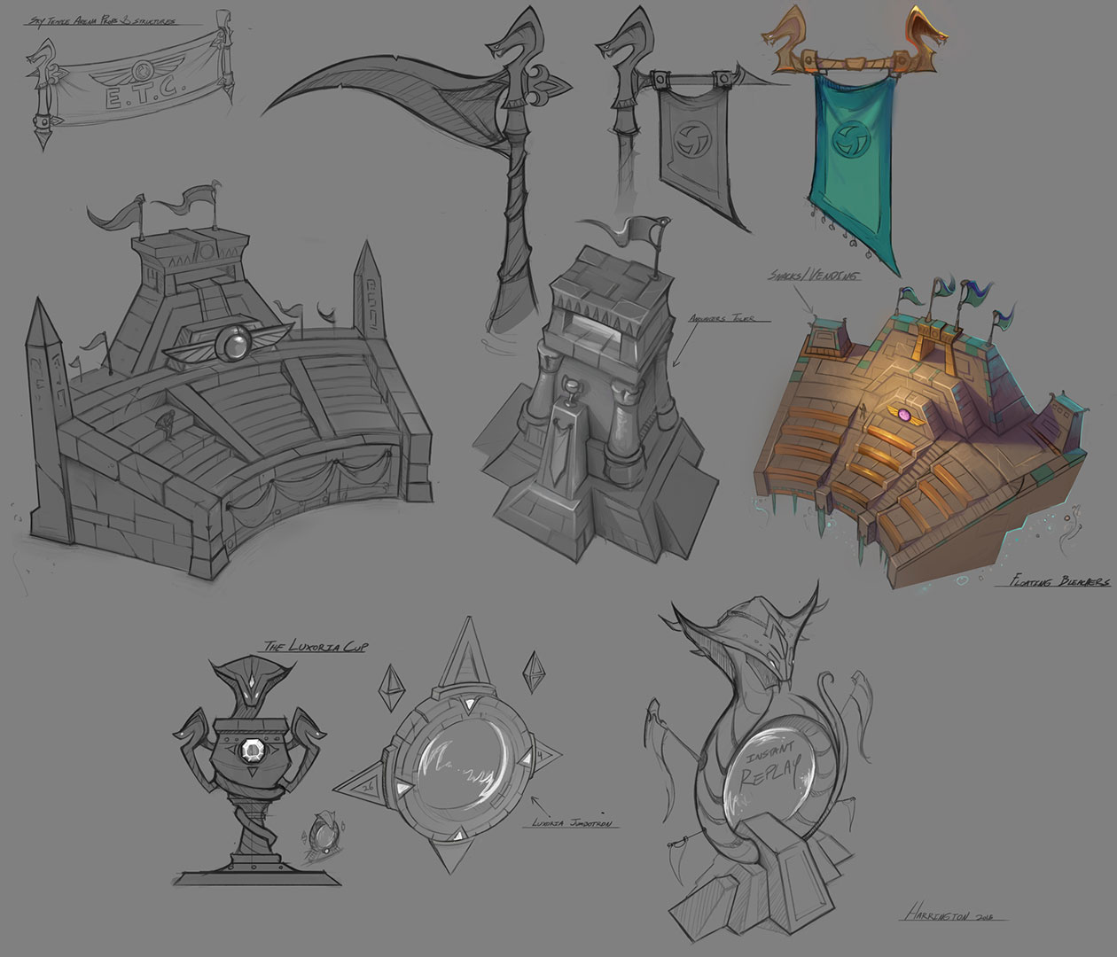 Luxoria Arena Props Art from Heroes of the Storm