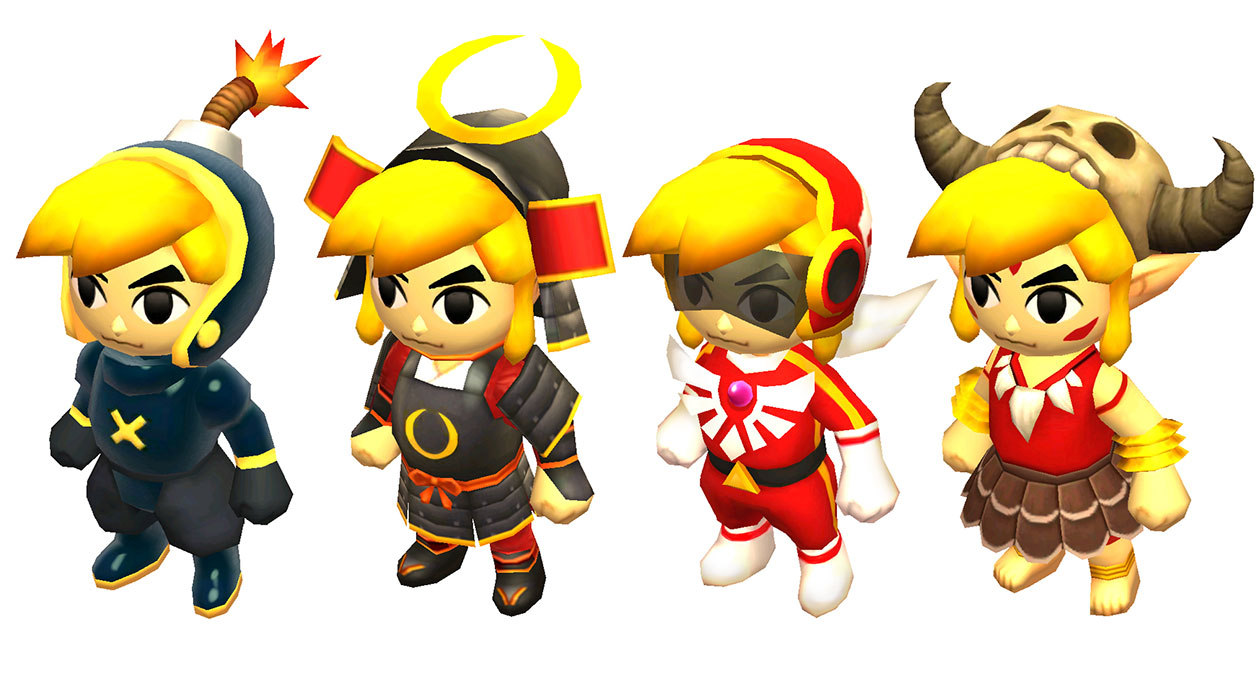 Link Outfits Art from The Legend of Zelda: Tri Force Heroes