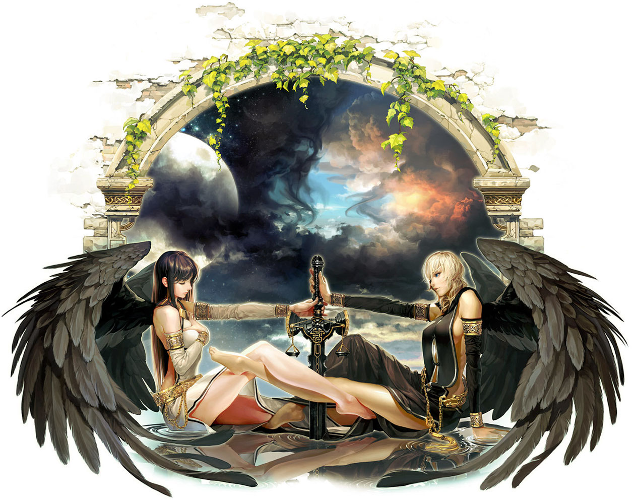Morrighan & Macha Key Art from Mabinogi II: Arena