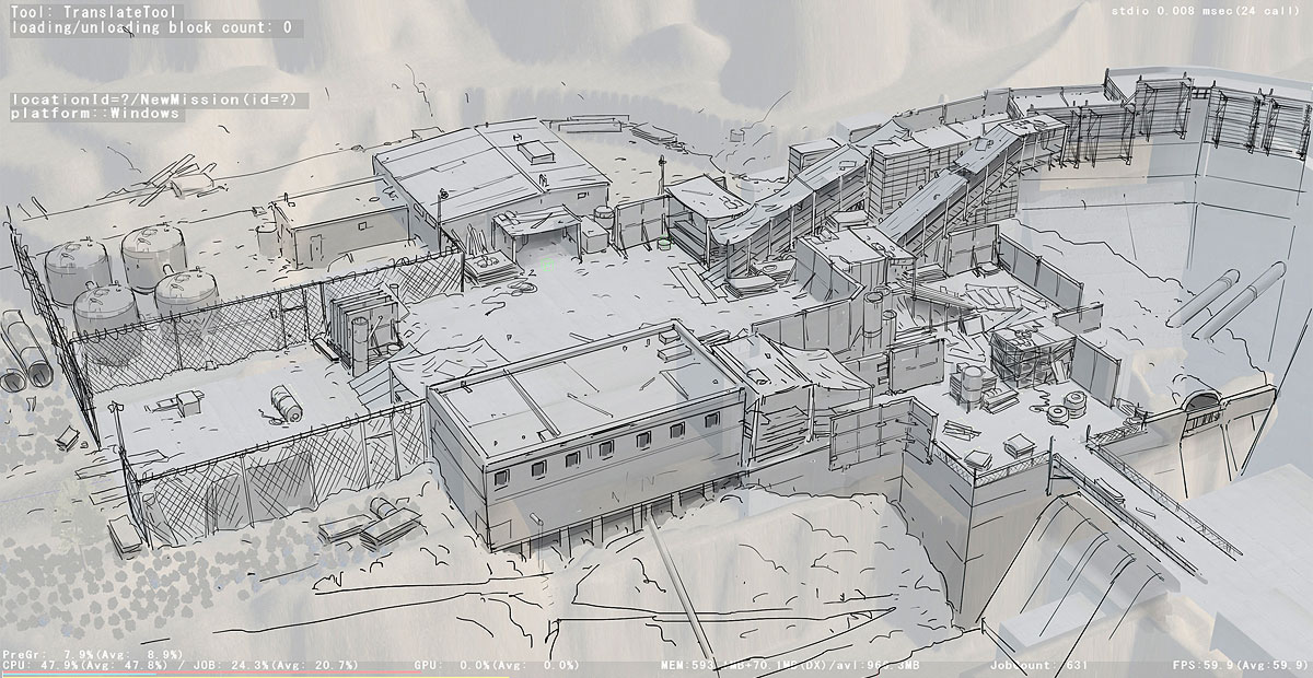 Dam Site Sketch from Metal Gear Online