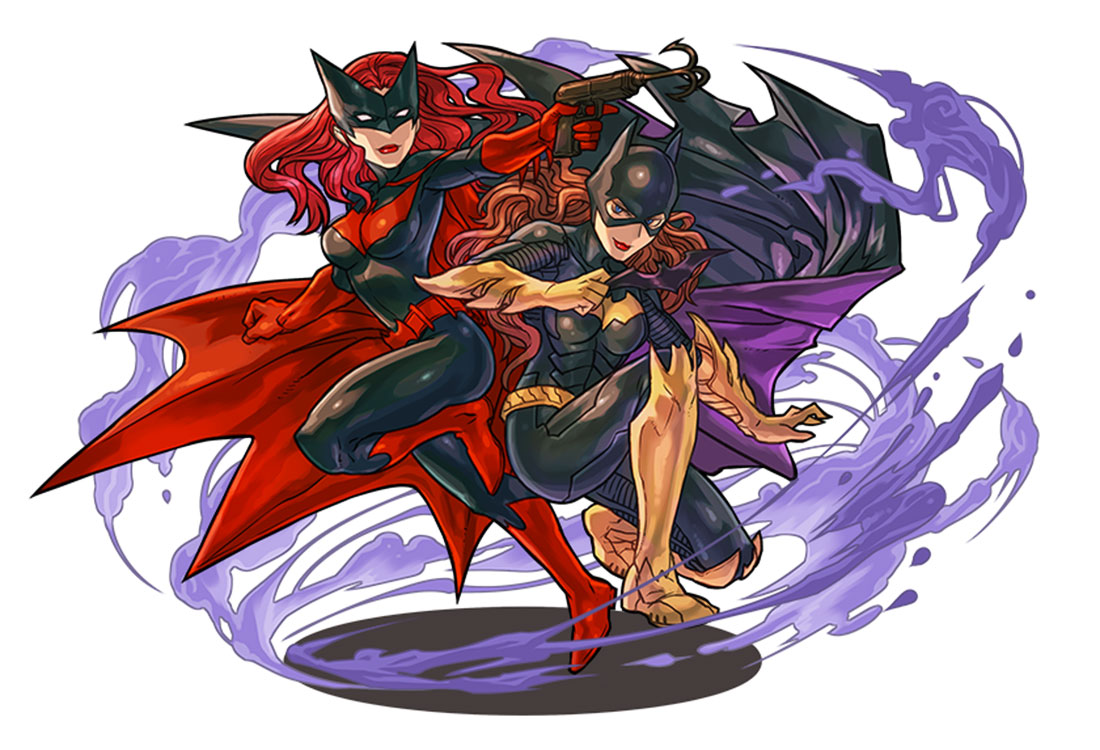 Batwoman & Batgirl Art from Puzzle & Dragons
