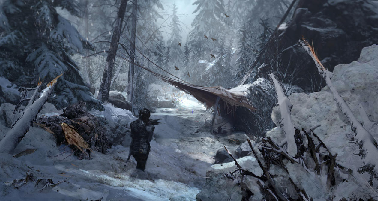 Bear Valley Camp Art from Rise of the Tomb Raider