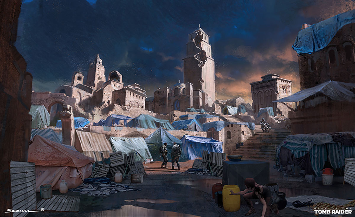 Byzantine Ruins Courtyard Art from Rise of the Tomb Raider