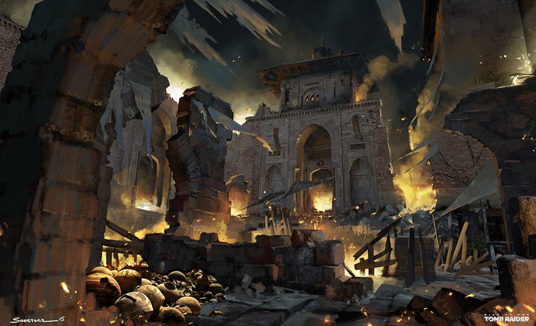 Byzantine Ruins to the Tower Art from Rise of the Tomb Raider