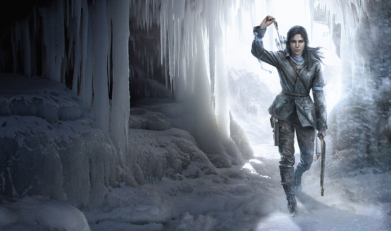 Lara in Ice Cave Art from Rise of the Tomb Raider