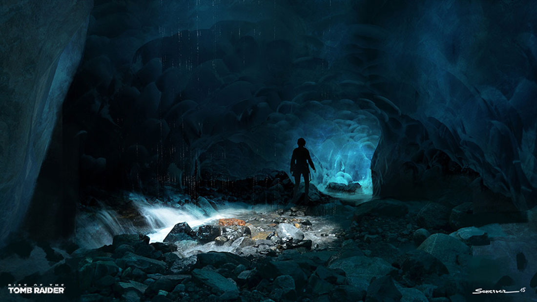 Ice Ship Tomb Stream Art from Rise of the Tomb Raider