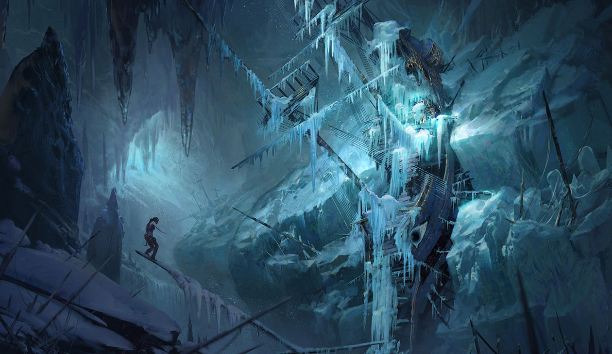 Ice Ship Tomb Art from Rise of the Tomb Raider