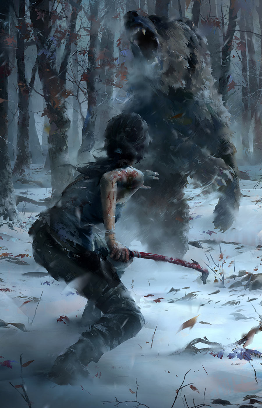 Lara & Bear Art from Rise of the Tomb Raider