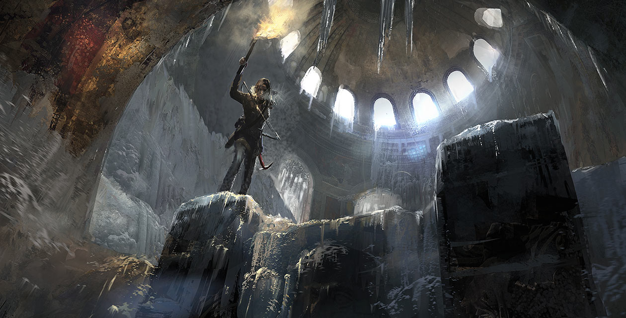 Lara Exploring Art from Rise of the Tomb Raider