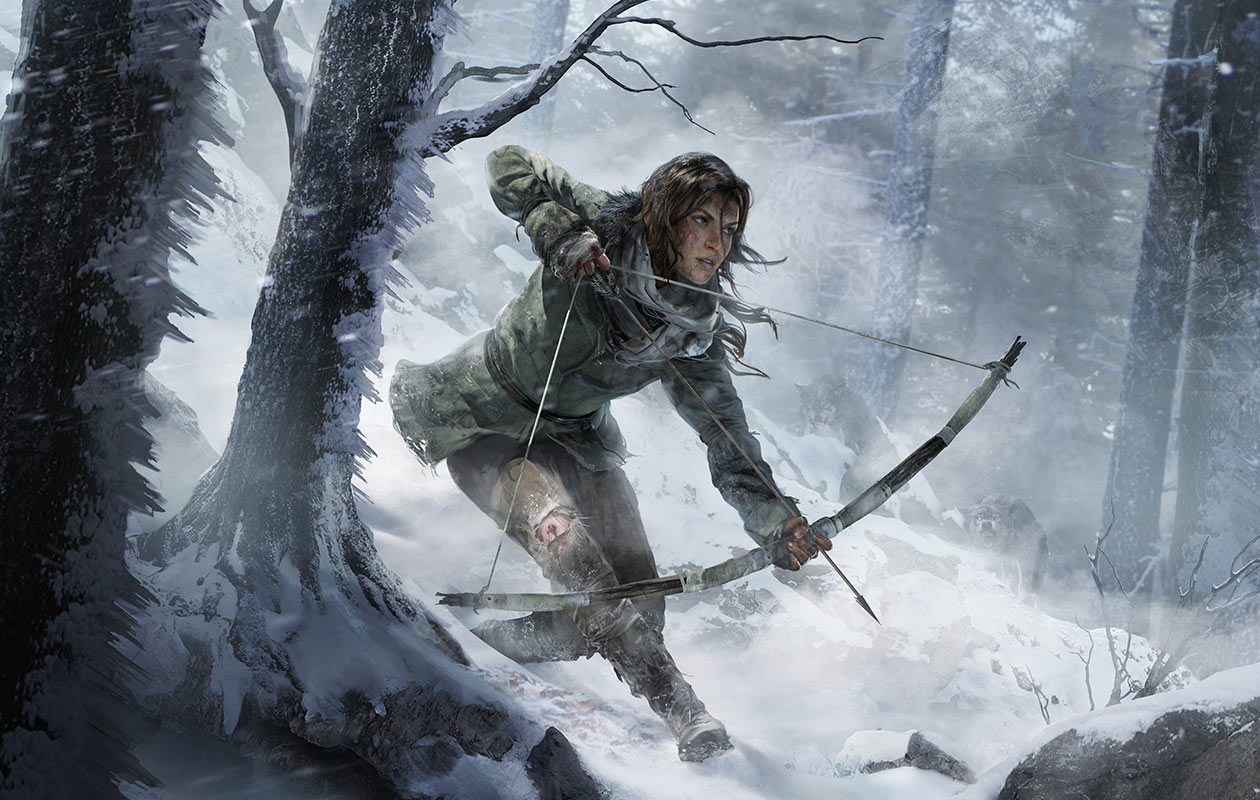 Lara Hunting Art from Rise of the Tomb Raider