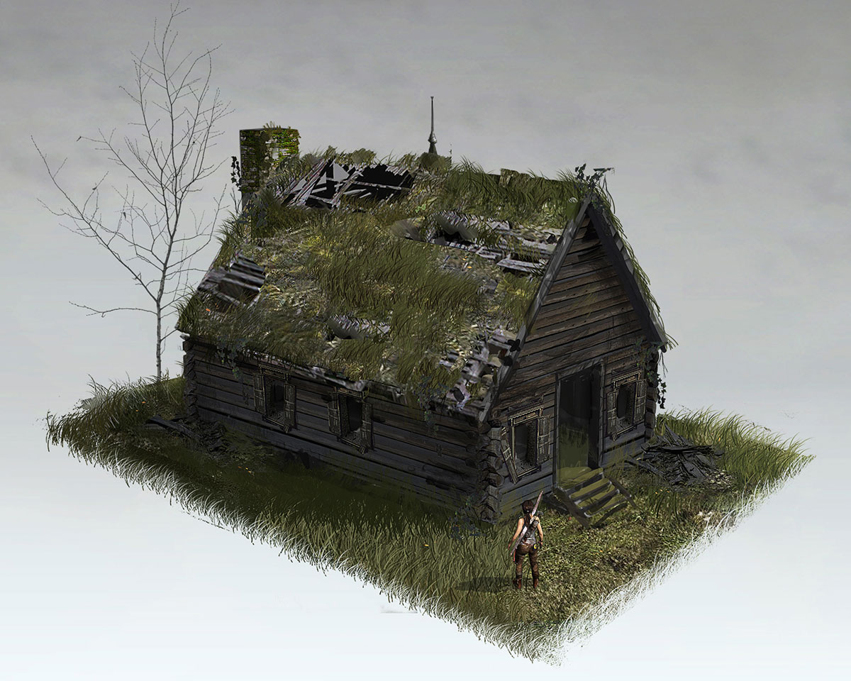 Village Hut Design Art from Rise of the Tomb Raider