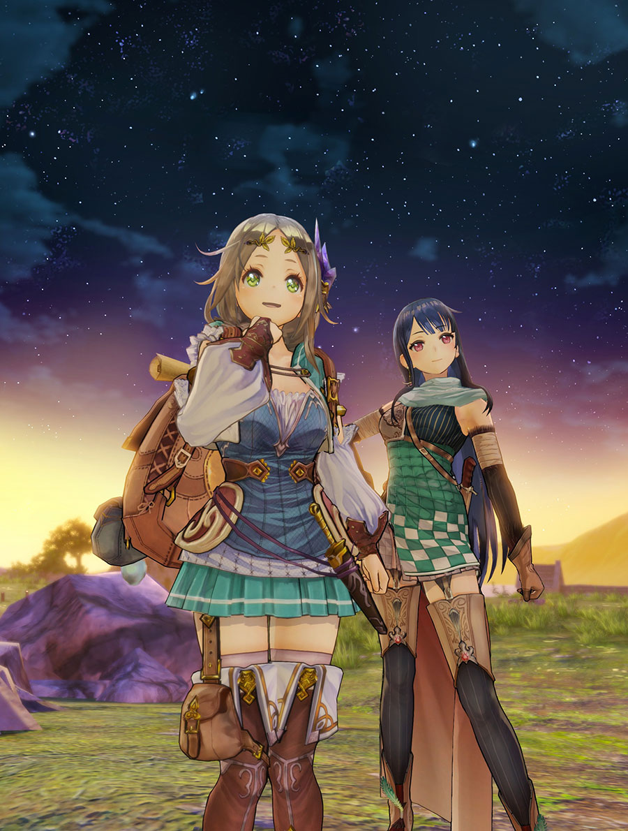 Firis & Liane at Night Render from Atelier Firis: The Alchemist and the Mysterious Journey