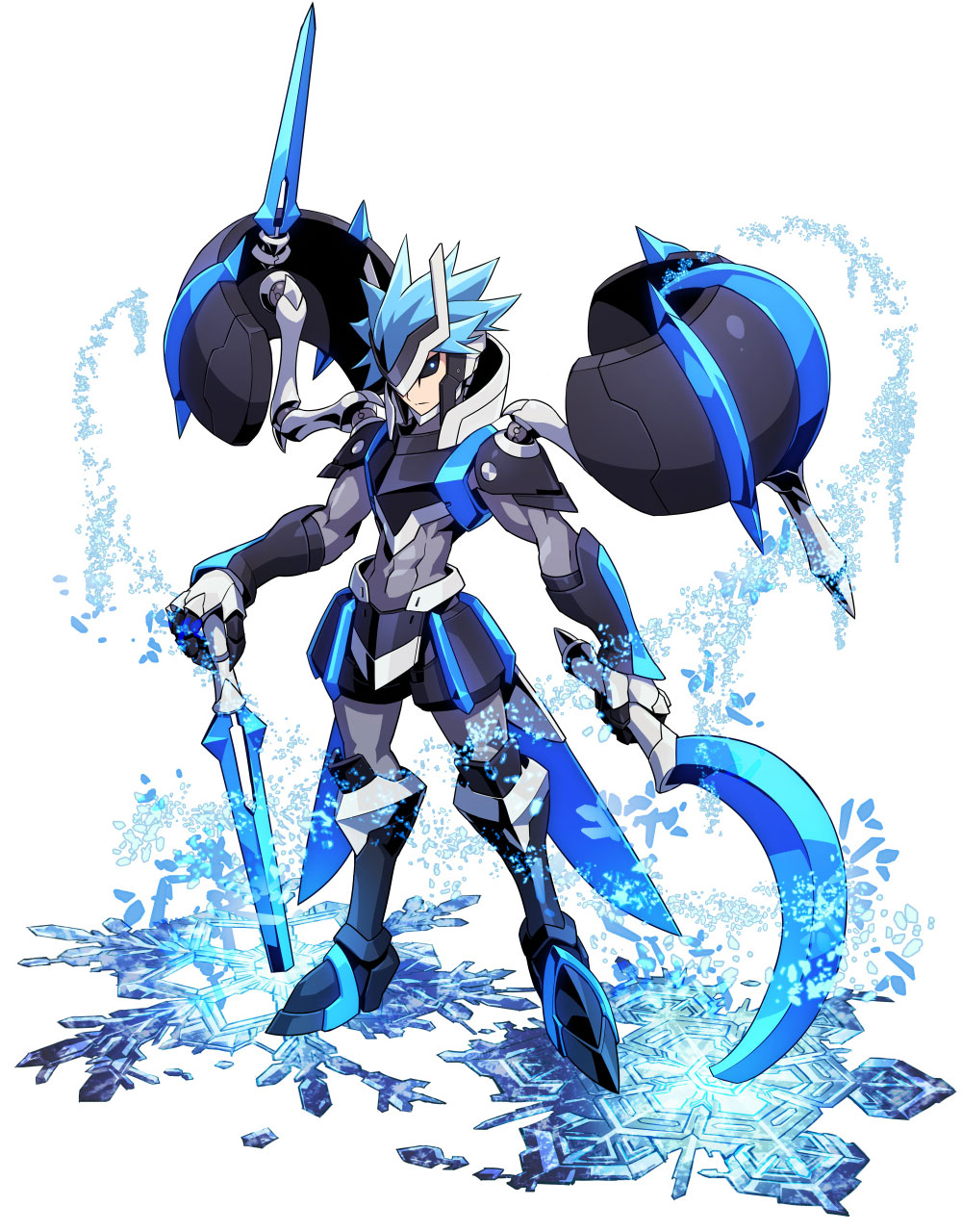 Tenjian Powered Up Character Art from Azure Striker Gunvolt 2