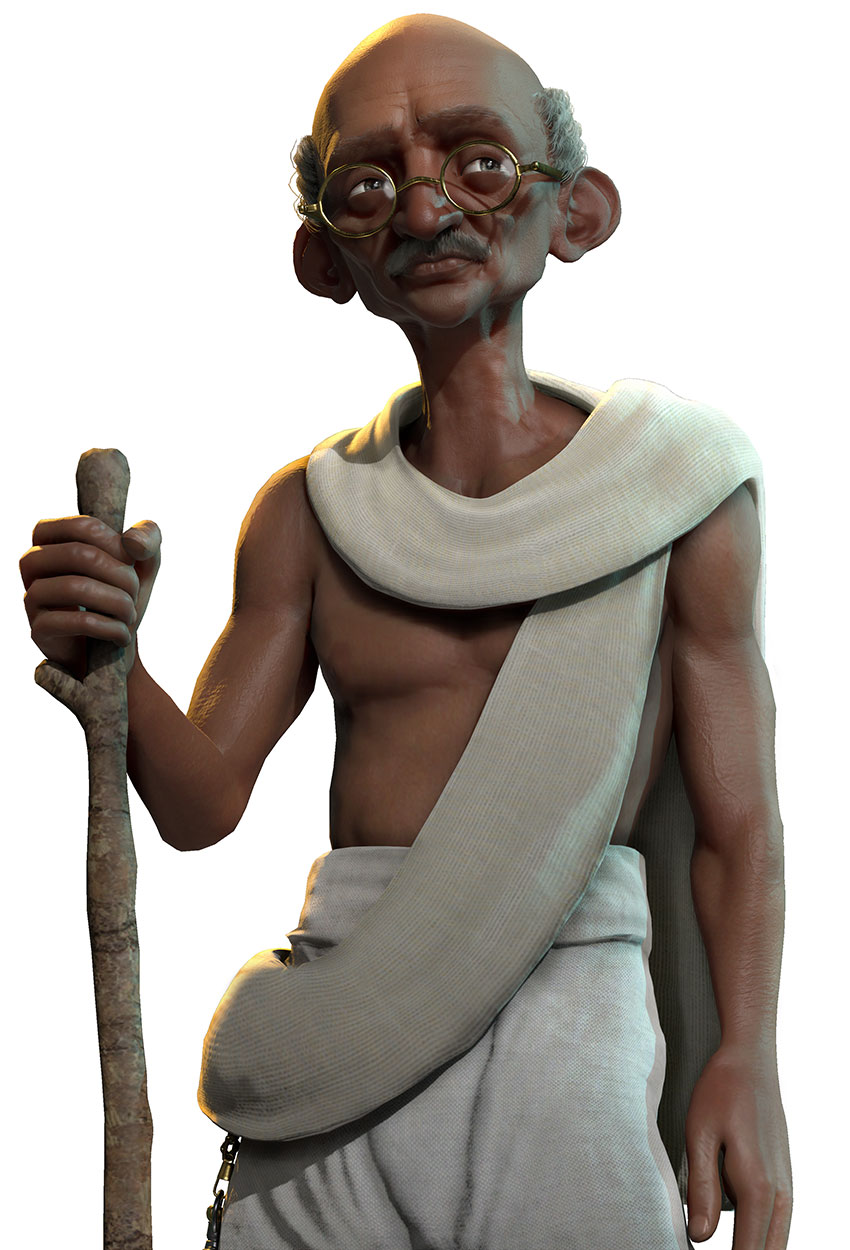Gandhi Character Art from Civilization VI