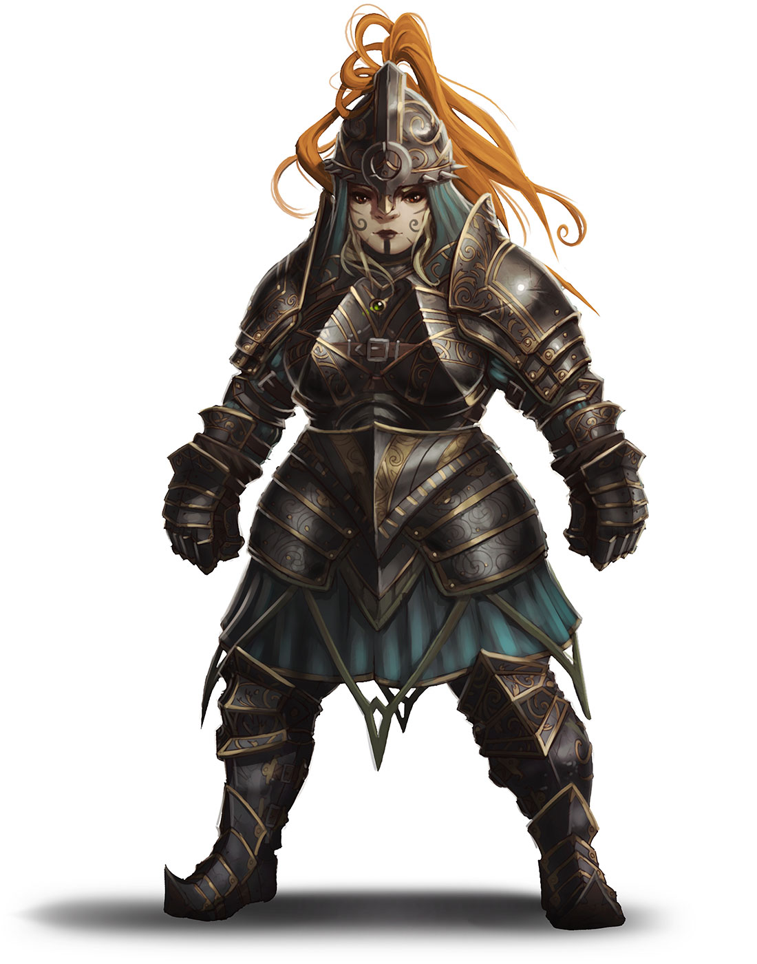 Dwarf Female Metal Armor Art from Divinity: Original Sin II