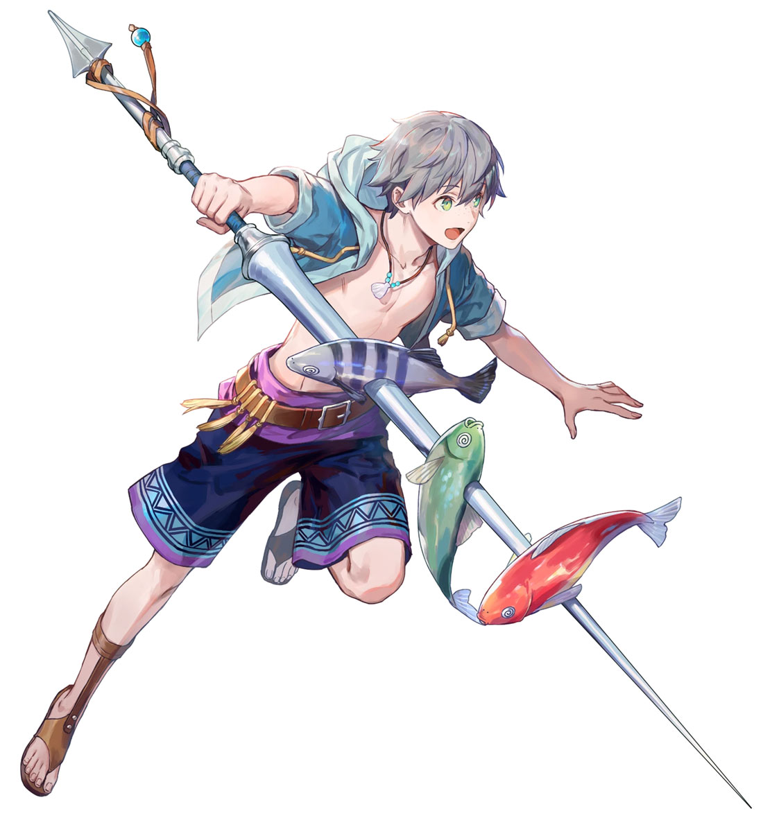 Fabled Sea Knight Ashe, Battle Art from Fire Emblem Heroes