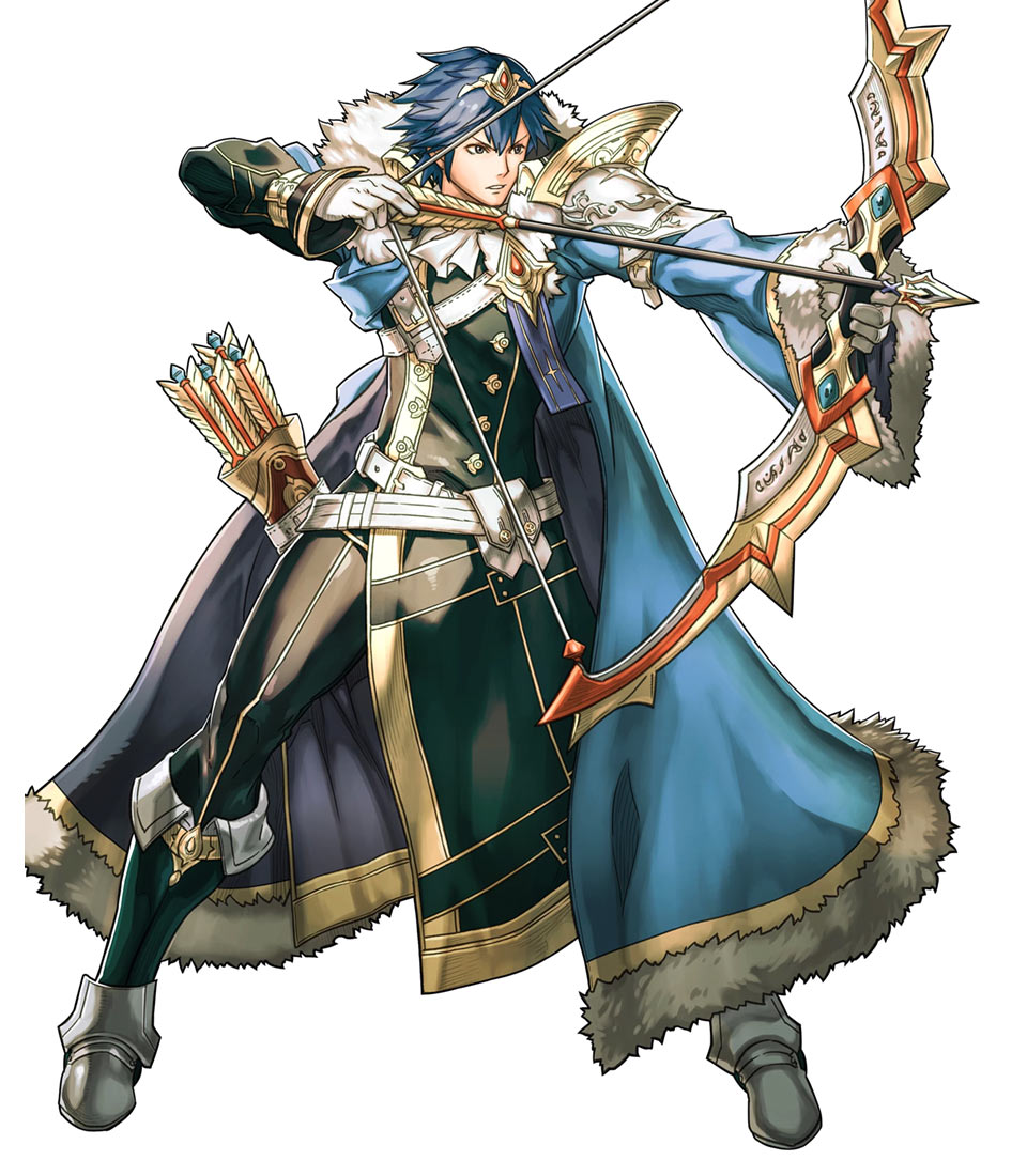 Crowned Exalt Chrom, Battle Art from Fire Emblem Heroes