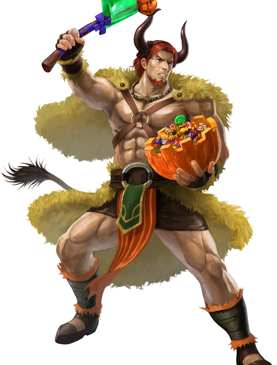 Pumpkin Smasher Dorcas, Battle Art from Fire Emblem Heroes