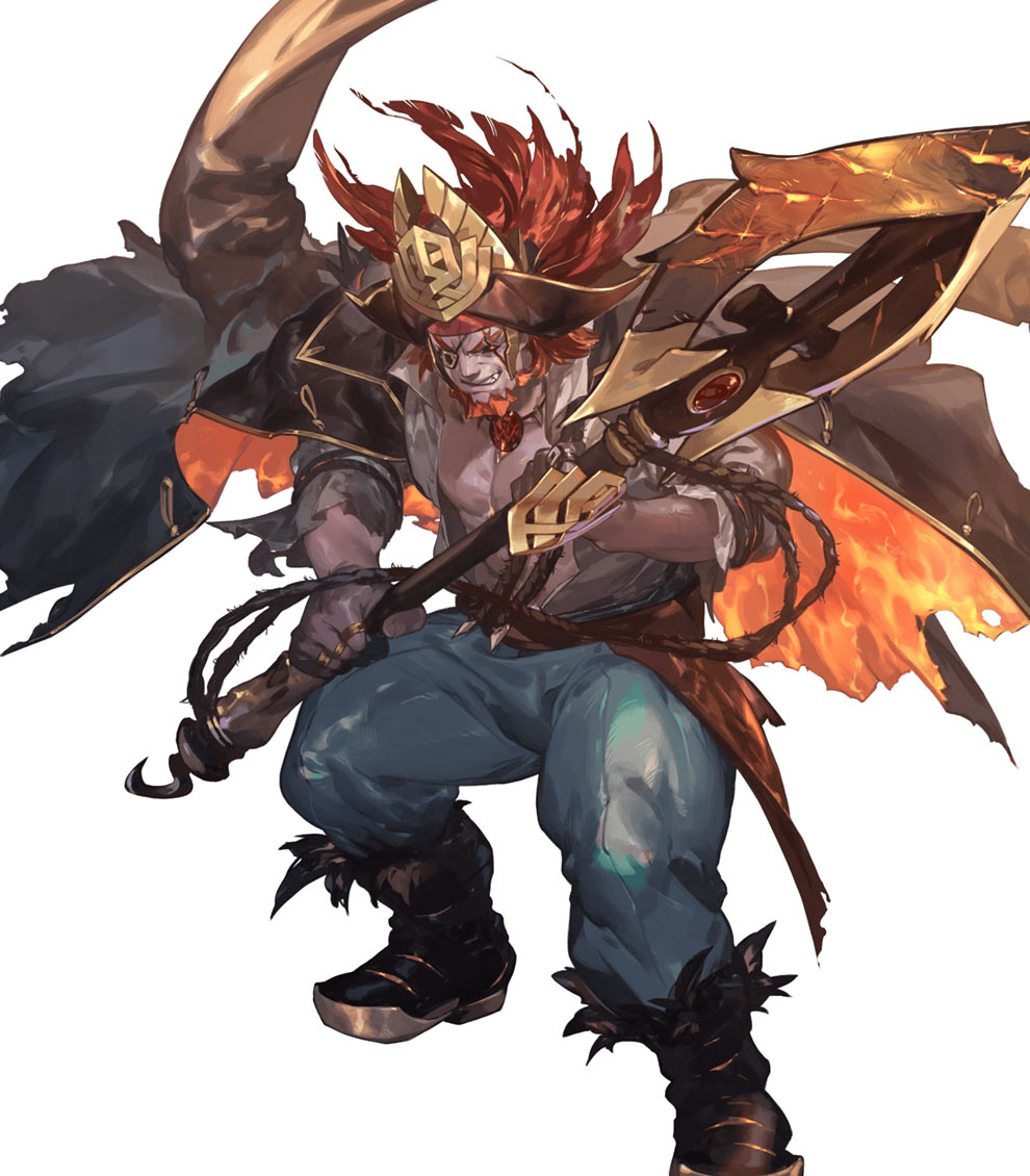 Pirate of Red Sky Surtr, Battle Art from Fire Emblem Heroes