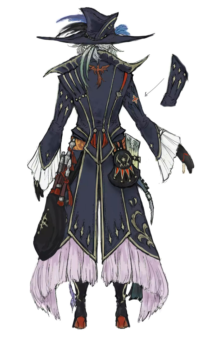 Male Bard, Backside Art from Final Fantasy XIV: Stormblood