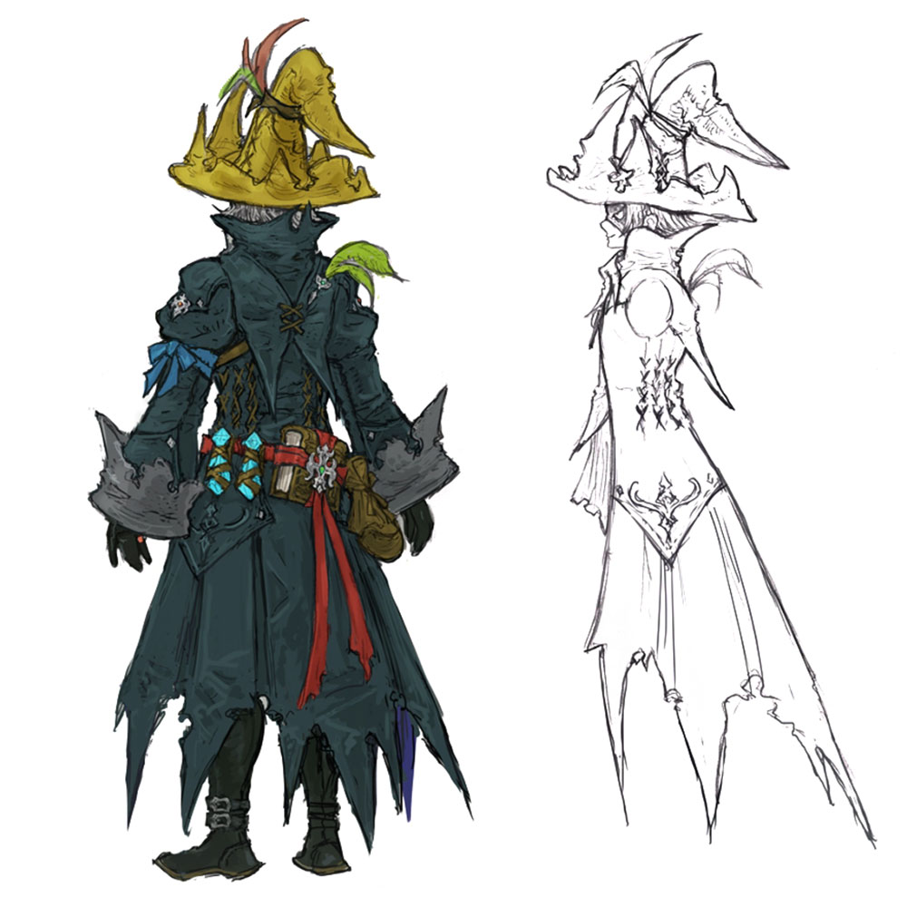 Black Mage Backside Art from Final Fantasy XIV: Stormblood