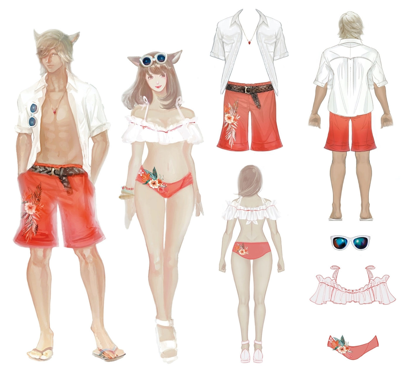 Endless Summer Attire Art from Final Fantasy XIV: Stormblood
