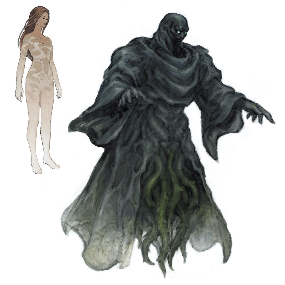 Goddess Chadarnook and Demon Chadarnook Art from Final Fantasy XIV: Stormblood