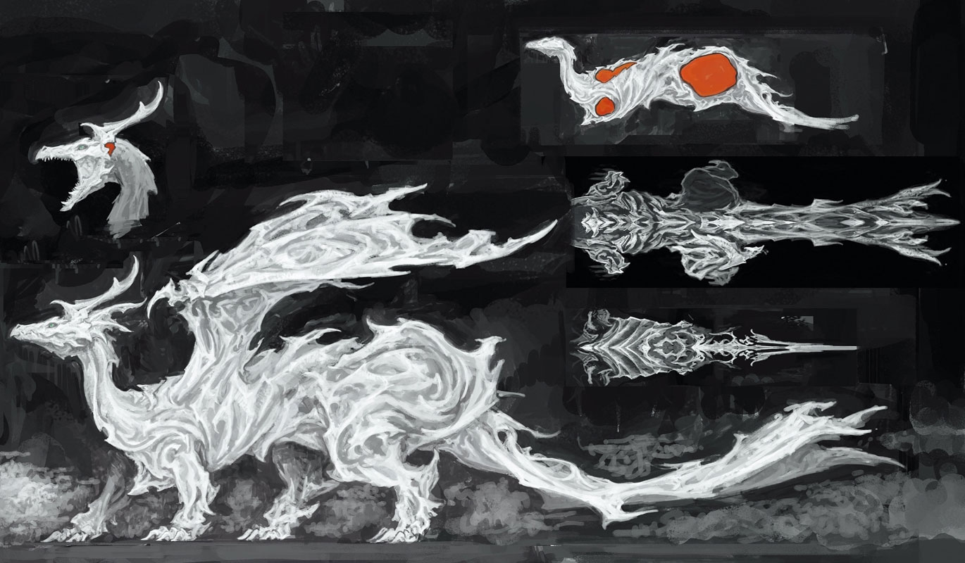 Mist Dragon Concept Art from Final Fantasy XIV: Stormblood
