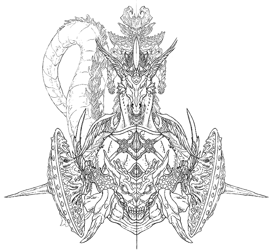 Rofocale Front Sketch from Final Fantasy XIV: Stormblood