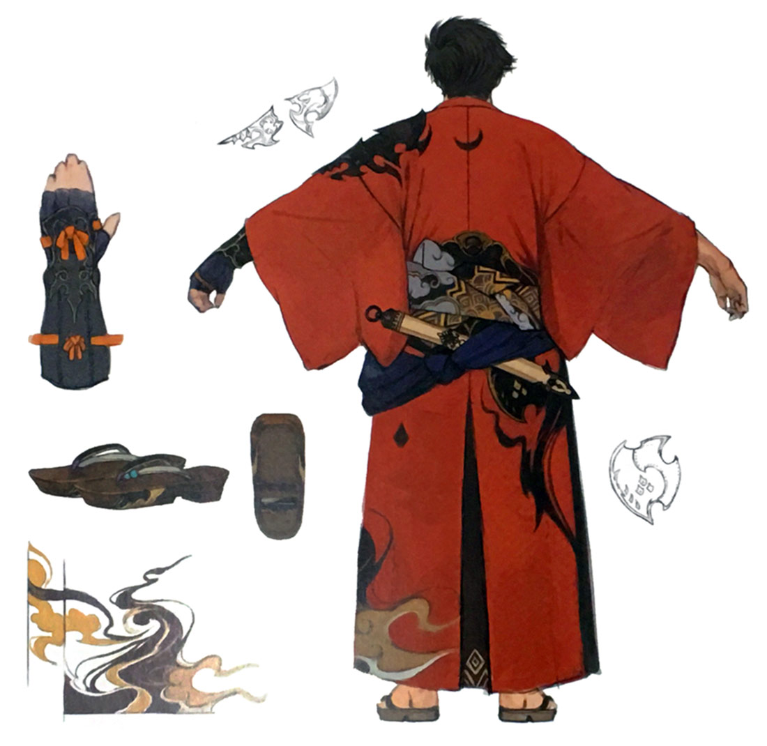 Samurai Backside Art from Final Fantasy XIV: Stormblood