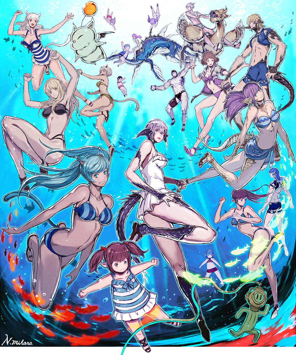 Swimming Art from Final Fantasy XIV: Stormblood