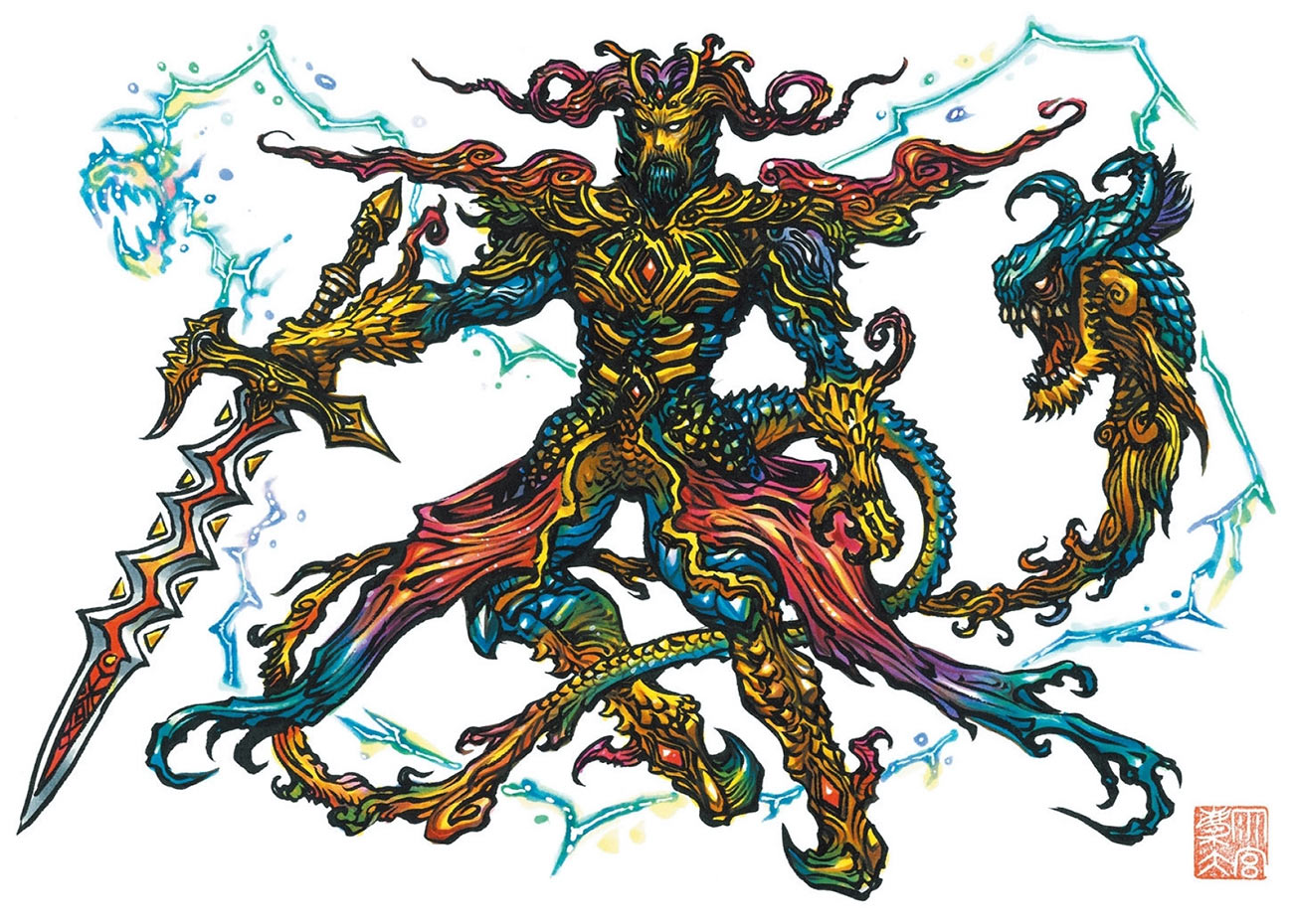 The Thunder God Concept Art from Final Fantasy XIV: Stormblood