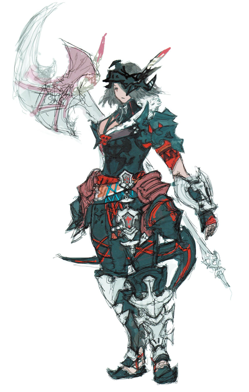 Warrior & Brutal Armor Art from Final Fantasy XIV: Stormblood