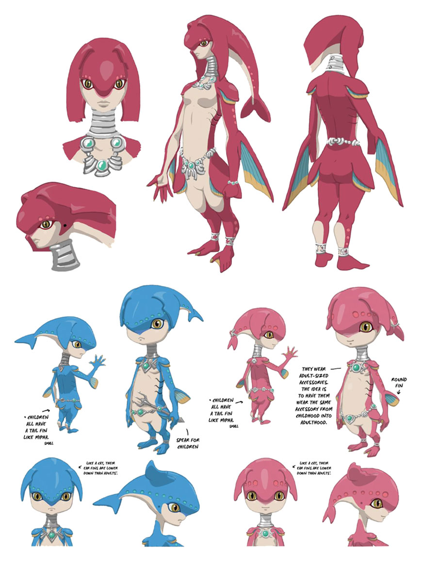 Adult and Child Zora Art from The Legend of Zelda: Breath of the Wild