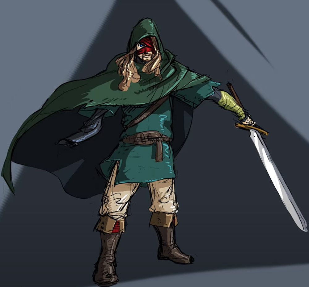 Early Hooded Link Concept Art from The Legend of Zelda: Breath of the Wild