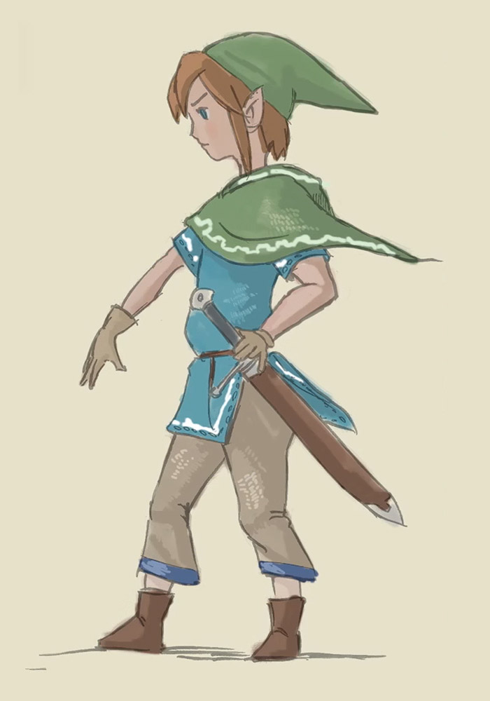 Early Link Sketch from The Legend of Zelda: Breath of the Wild