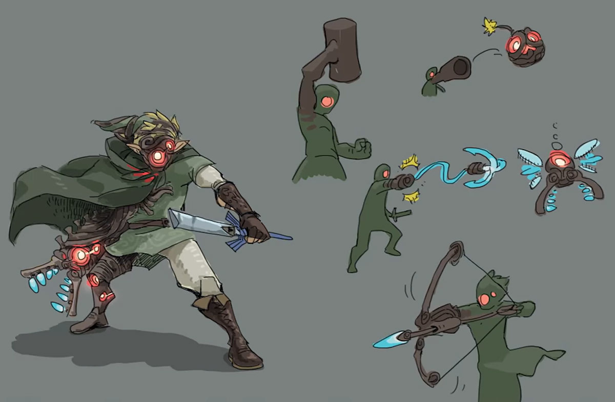Early Masked Link Concept Art from The Legend of Zelda: Breath of the Wild