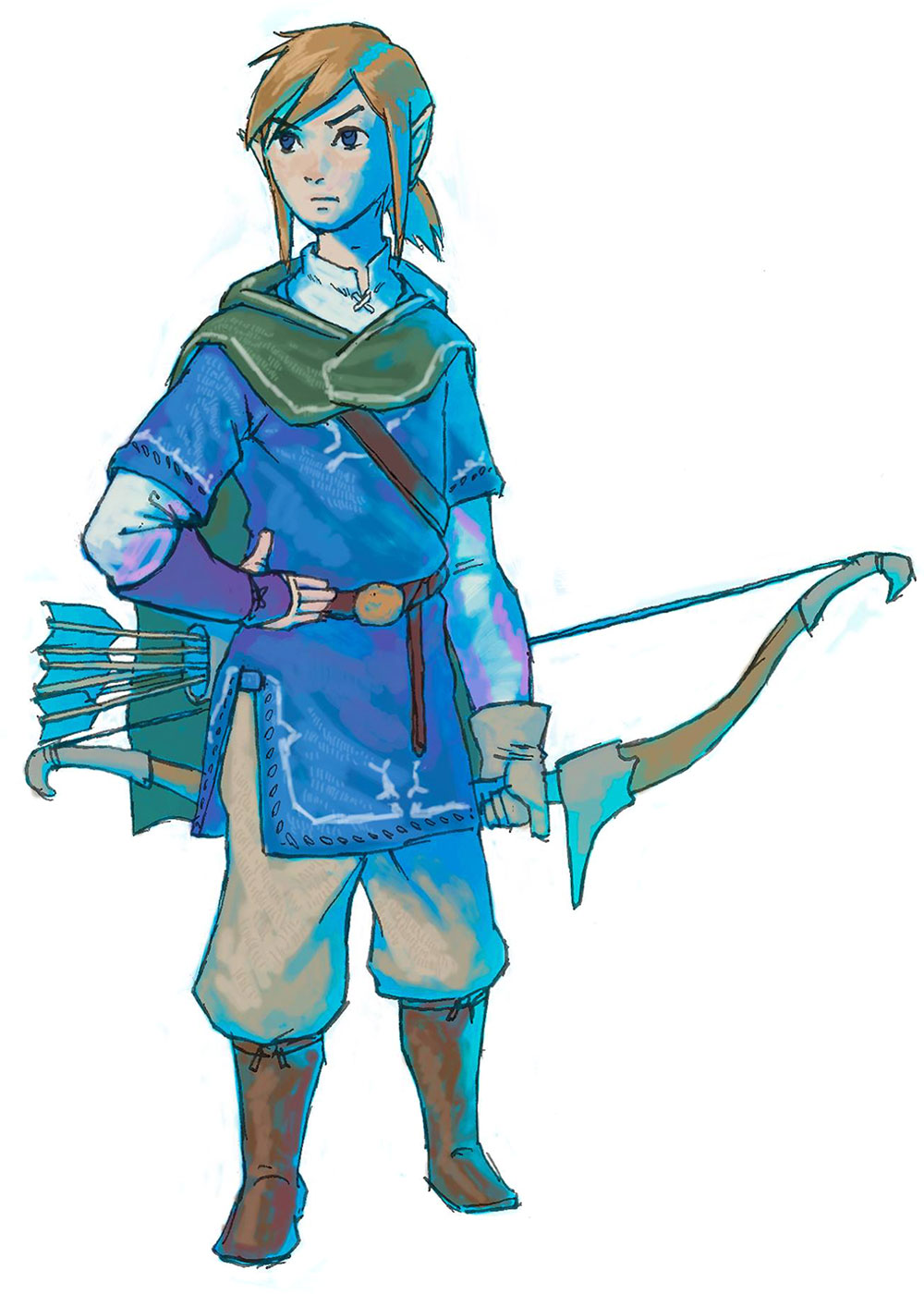 Link & Bow Concept Art from The Legend of Zelda: Breath of the Wild