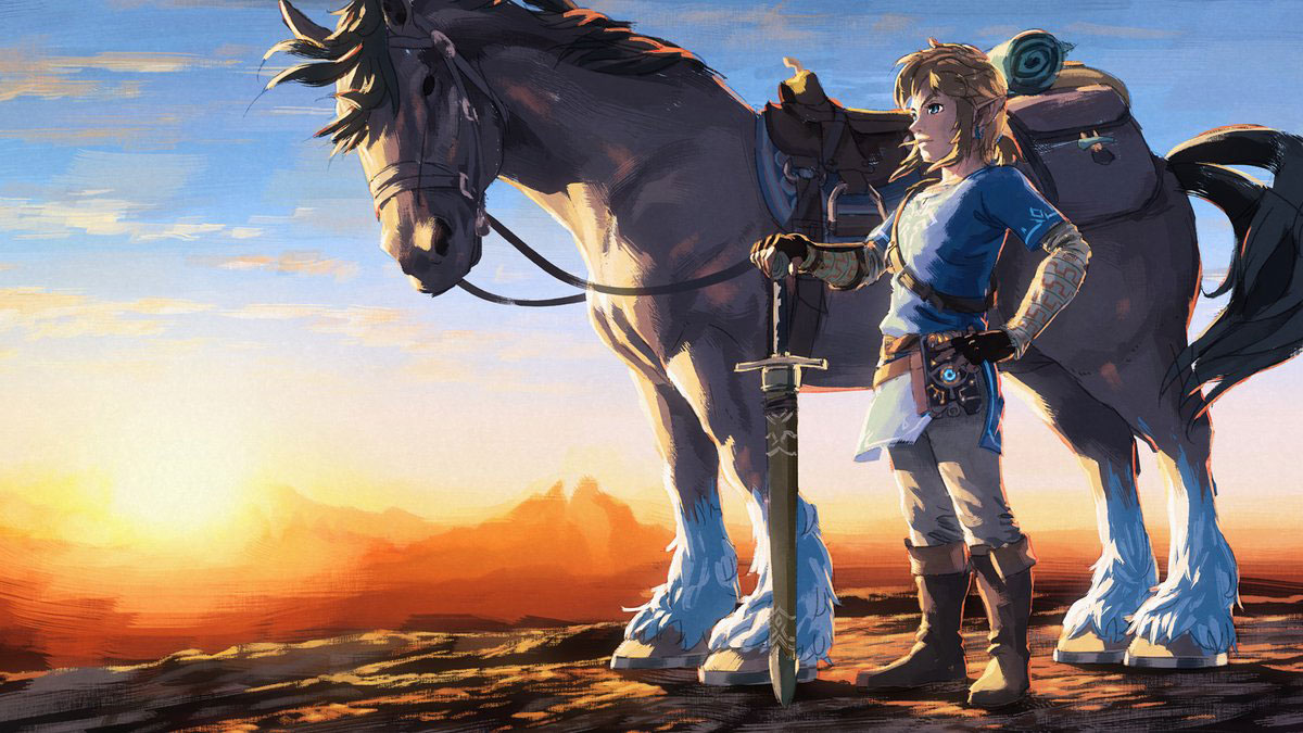Link and Horse Concept Art from The Legend of Zelda: Breath of the Wild