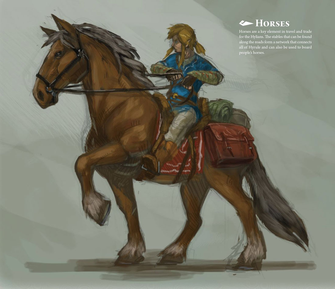 Link and Horse Art from The Legend of Zelda: Breath of the Wild