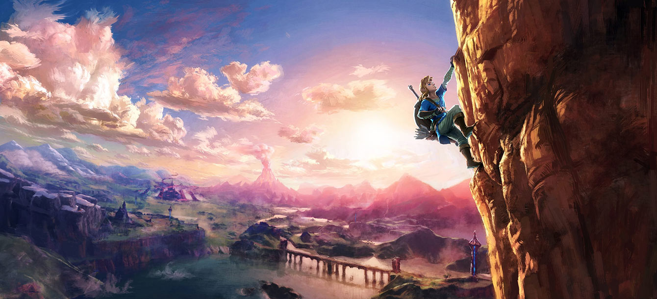 Link Climbing Cliff Art from The Legend of Zelda: Breath of the Wild