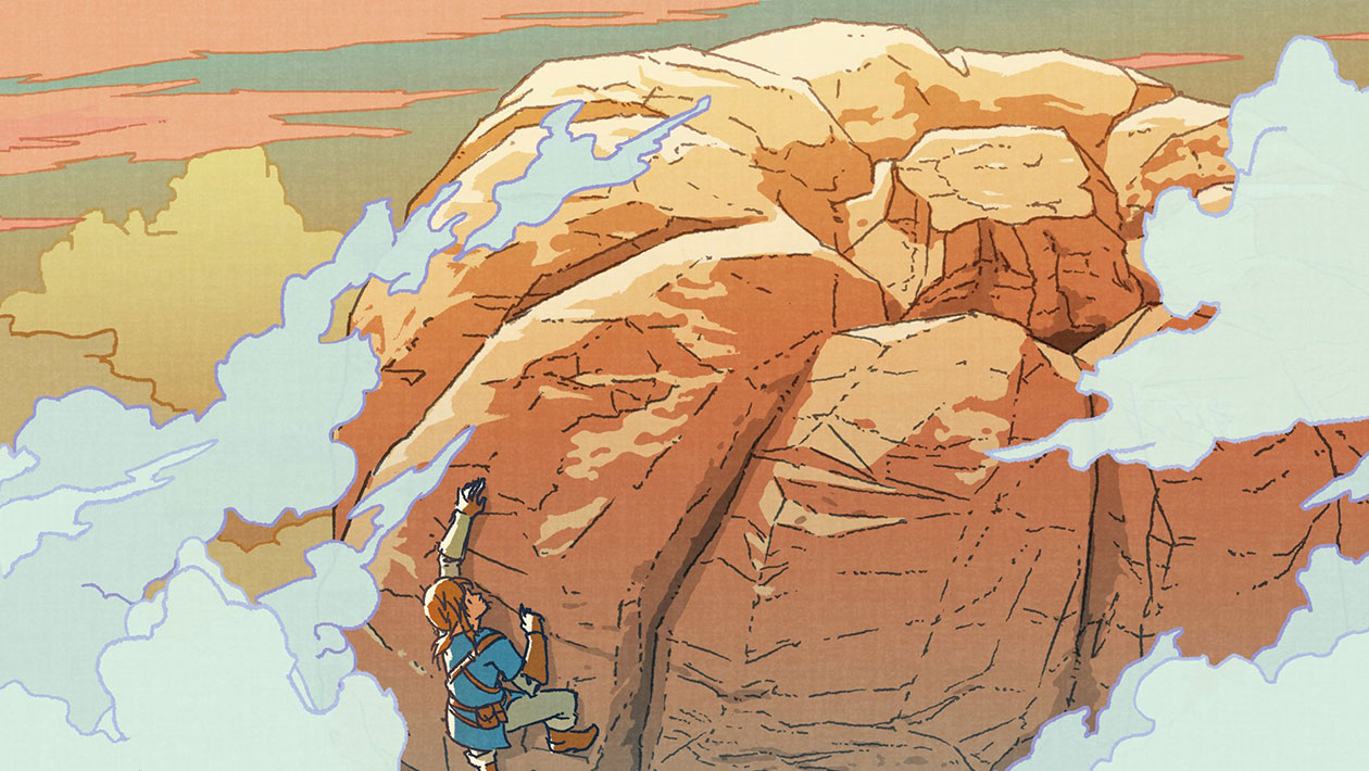 Link Climbing Art from The Legend of Zelda: Breath of the Wild