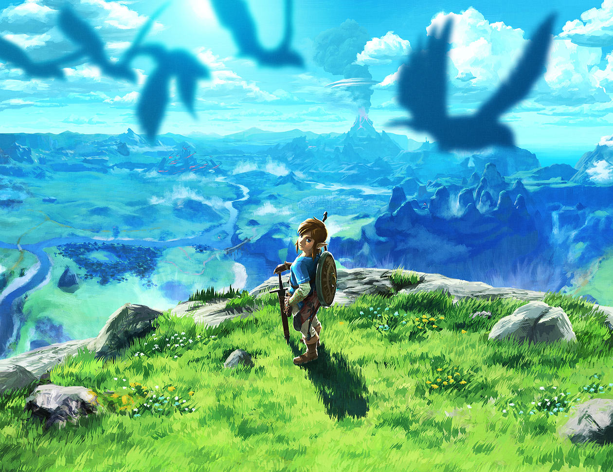 Link on Cliff Art from The Legend of Zelda: Breath of the Wild