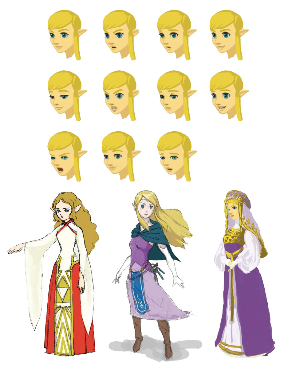Princess Zelda Facial Expressions Art from The Legend of Zelda: Breath of the Wild
