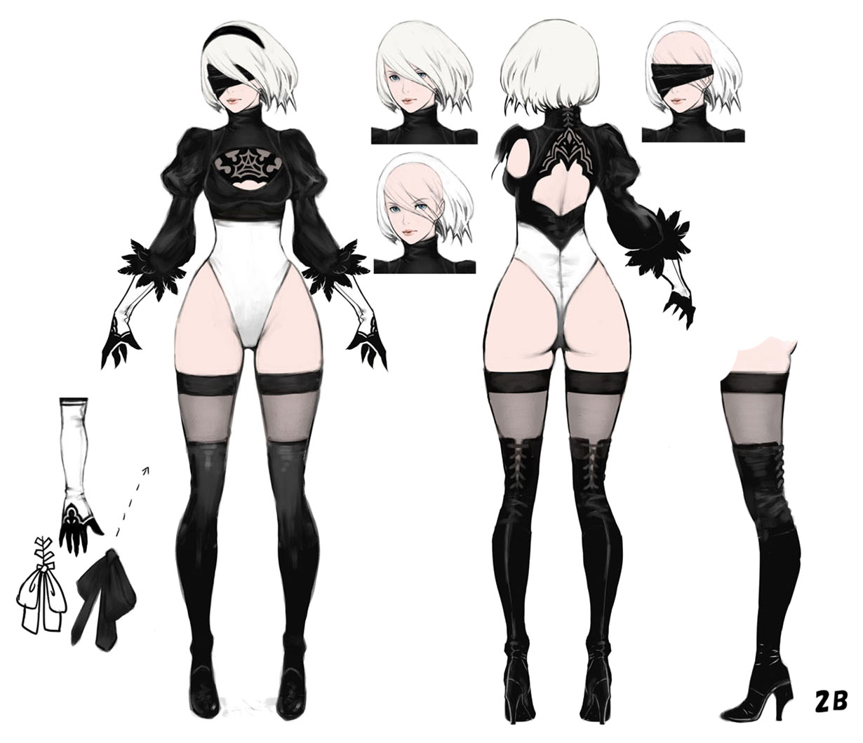 2B Clothing Concept Art from NieR: Automata