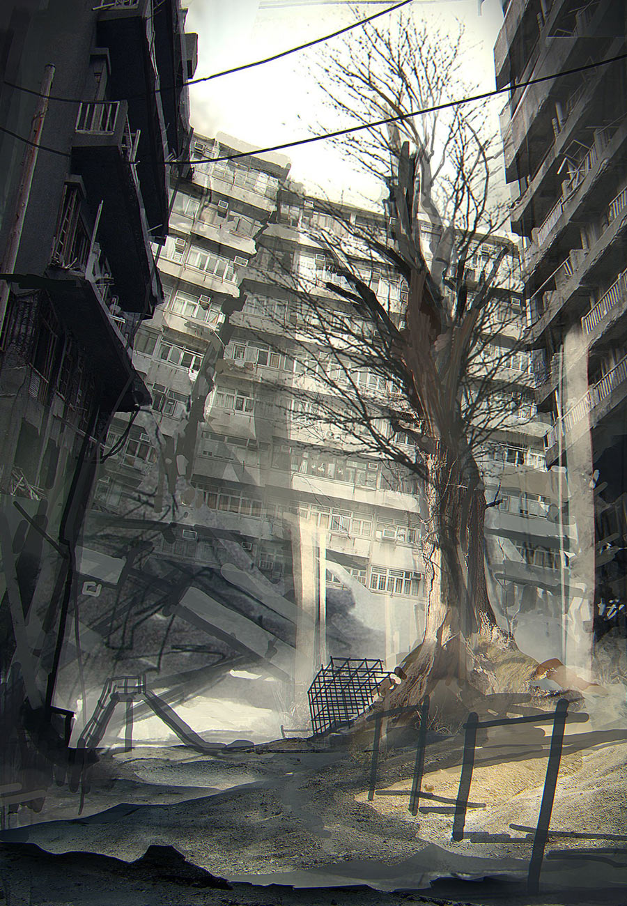Desert Buildings Art from NieR: Automata